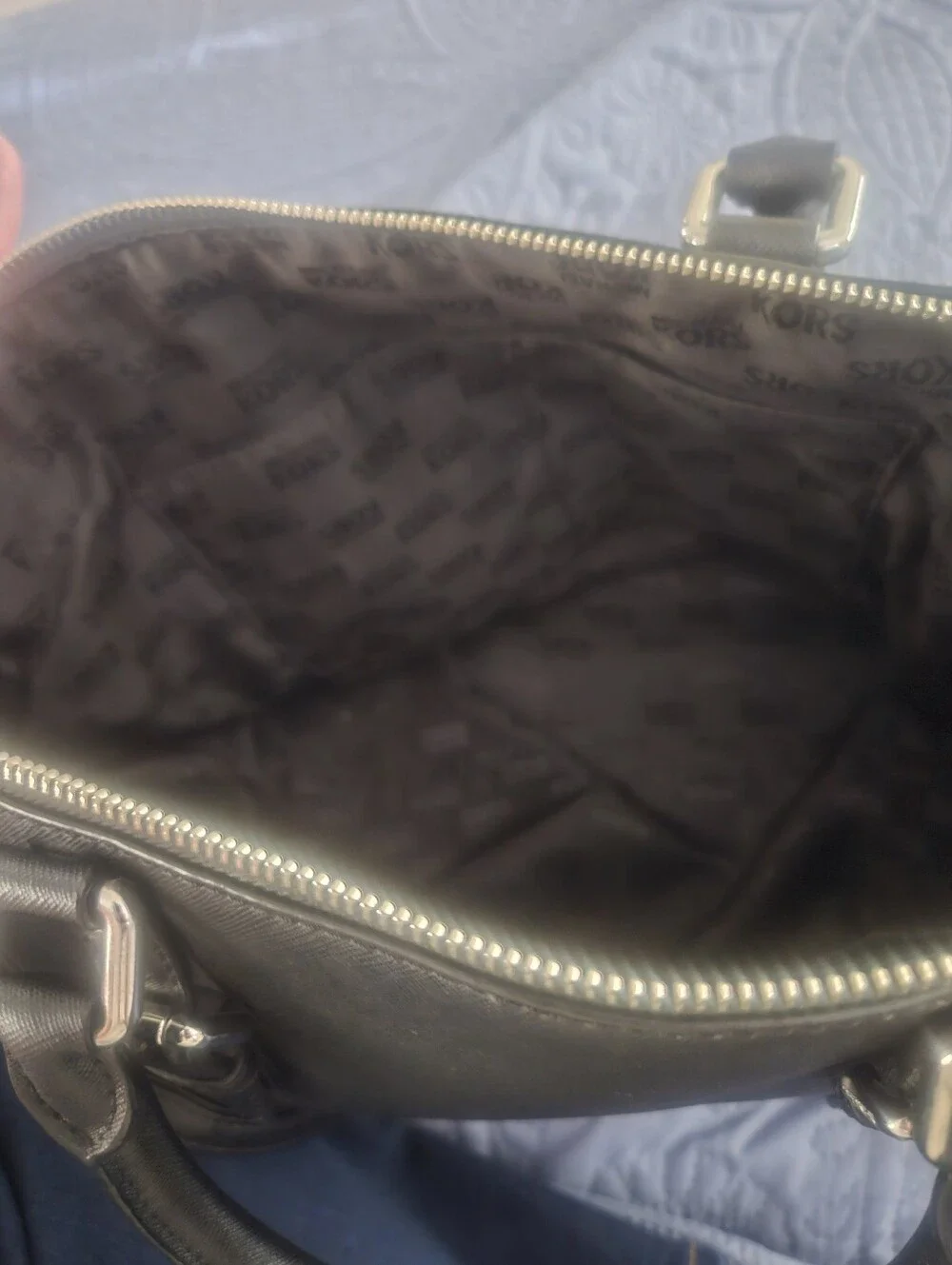 Michael Kors Ciara Large Black Saffiano Leather Satchel Handbag